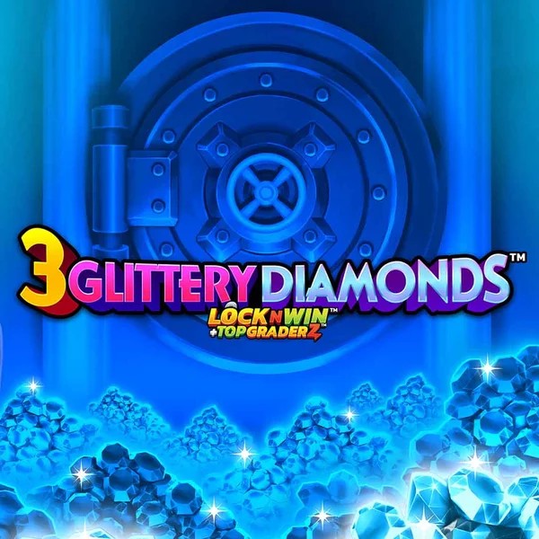 Slots logo of 3 Glittery Diamonds from PearFiction Studios at Lucky Max Casino